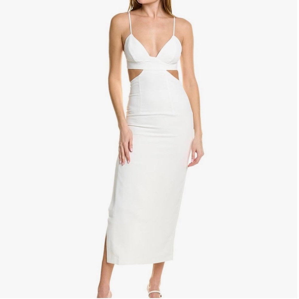 Cutout Revolve Midi Dress Bachelorette Wedding White